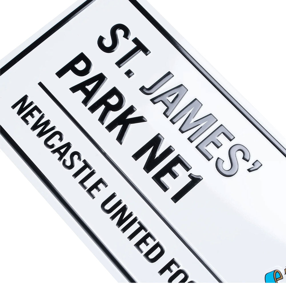 Newcastle United FC White Street Sign