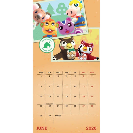 Animal Crossing Square Calendar 2026