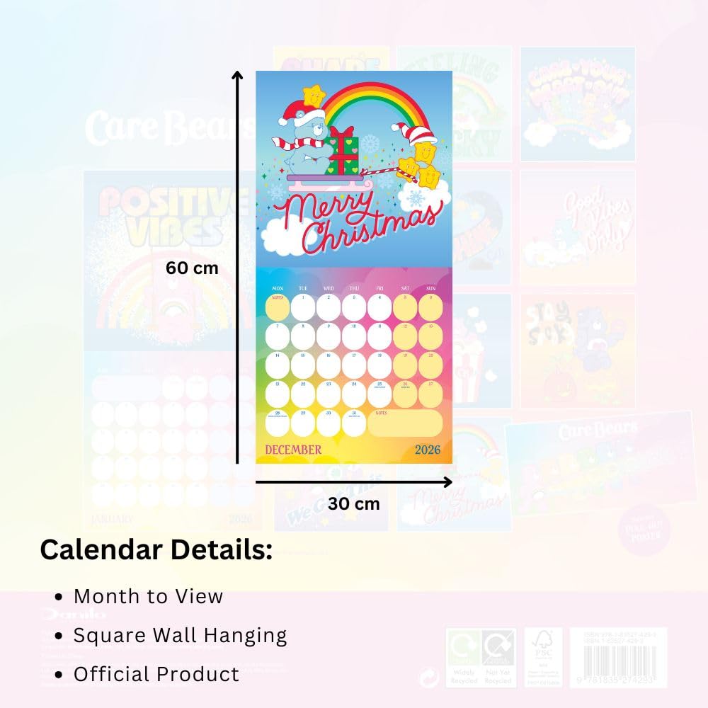 Care Bears Square Calendar 2026