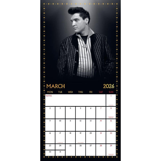 Elvis Presley Square Calendar 2026