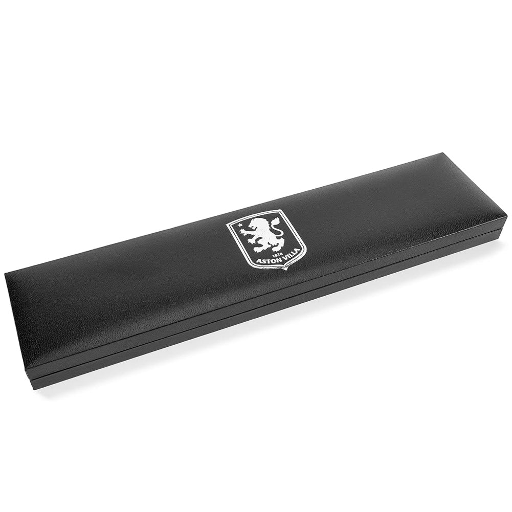 Aston Villa FC Black IP Leather Bracelet