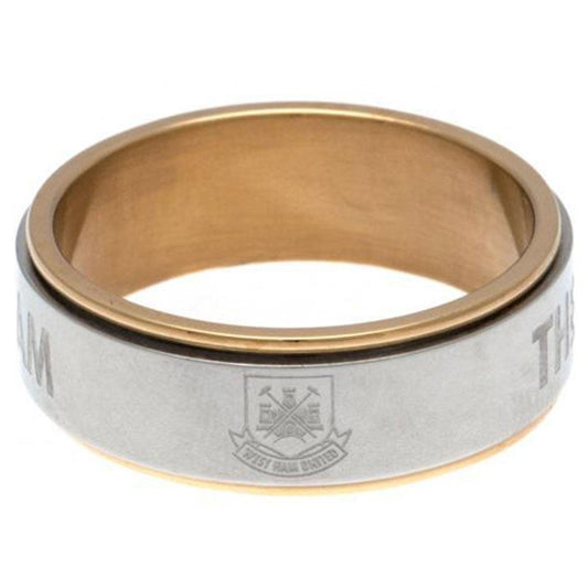 West Ham United FC Bi Colour Spinner Ring Small