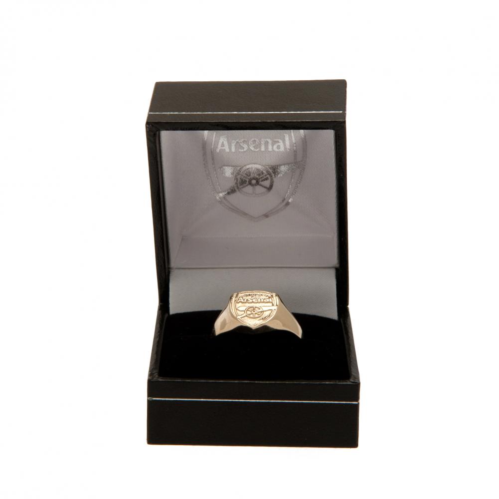 Arsenal FC 9ct Gold Crest Ring Large
