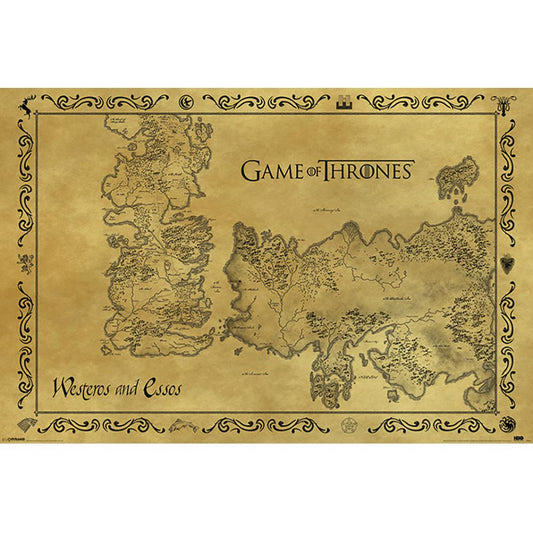 Game Of Thrones Poster Antique Map 211