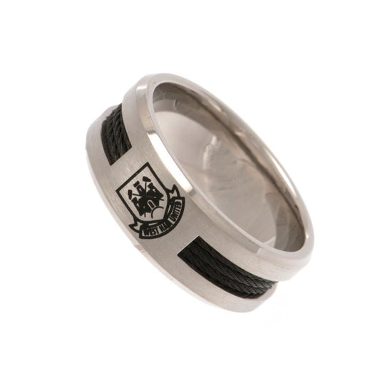 West Ham United FC Black Inlay Ring Medium CT