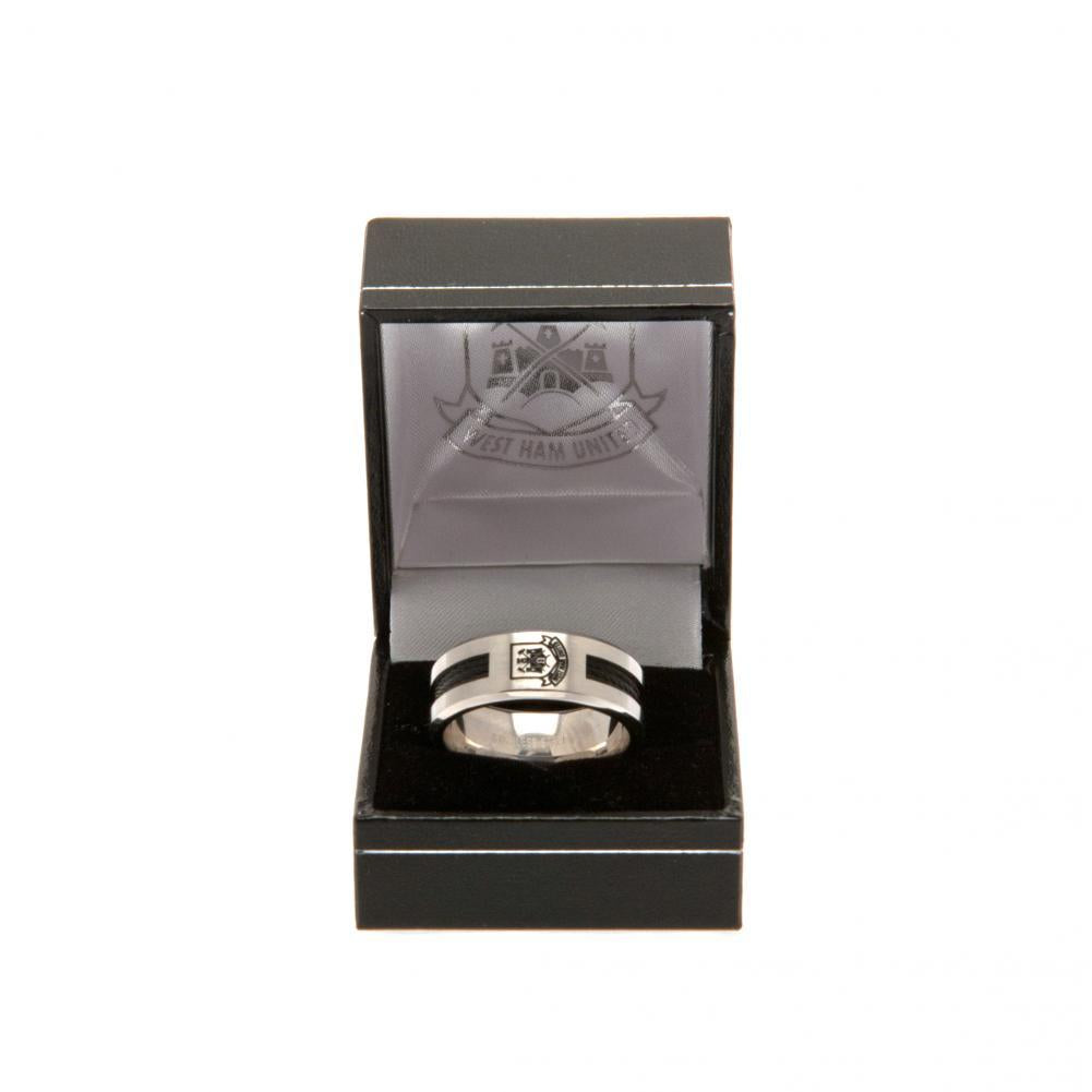West Ham United FC Black Inlay Ring Medium CT