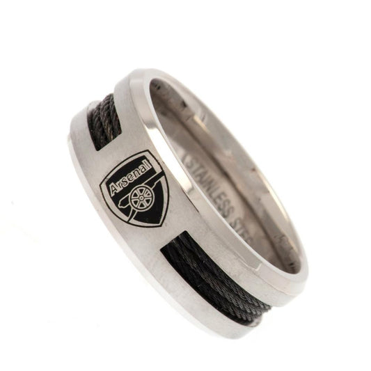 Arsenal FC Black Inlay Ring Small CR