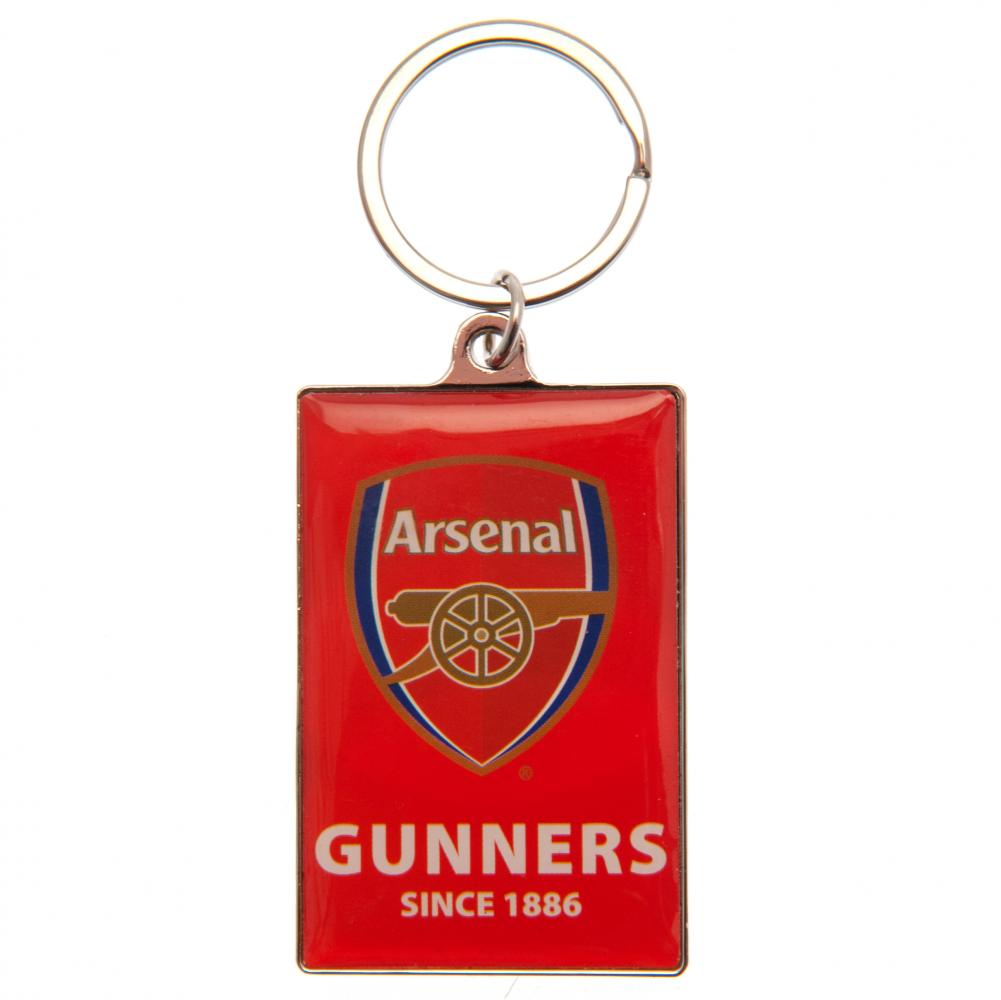 Arsenal FC Official Crest Keyring - Metal Keychain With Club Logo (Approx. 40mm X 30mm)