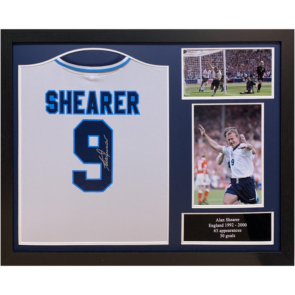 England FA Shearer Signed Shirt (Framed)
