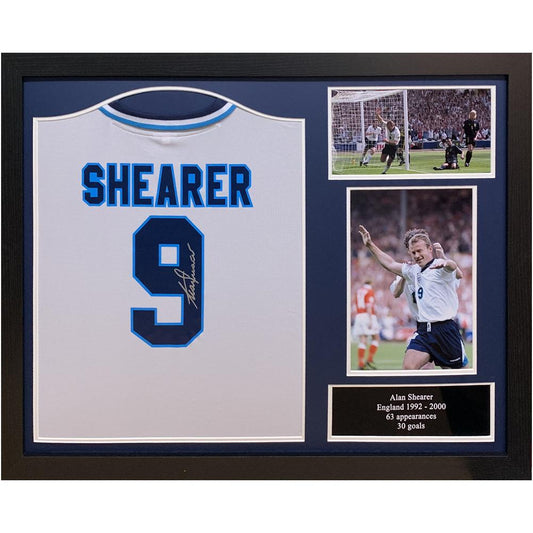 England FA Shearer Signed Shirt (Framed)