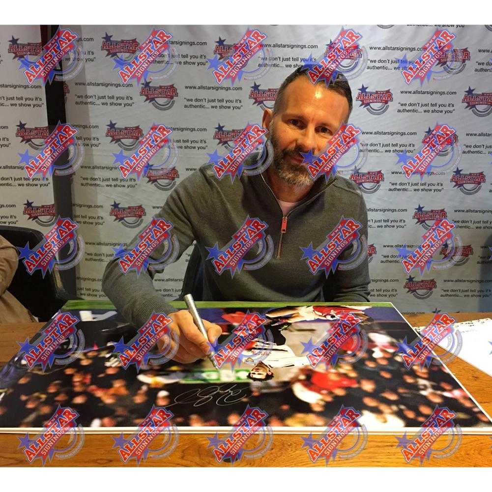 曼联足球俱乐部吉格斯签名裱框印刷品