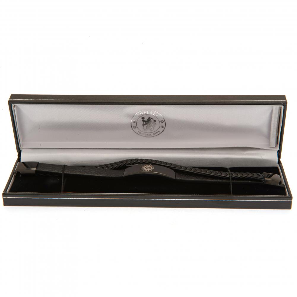 Tottenham Hotspur FC Black IP Leather Bracelet