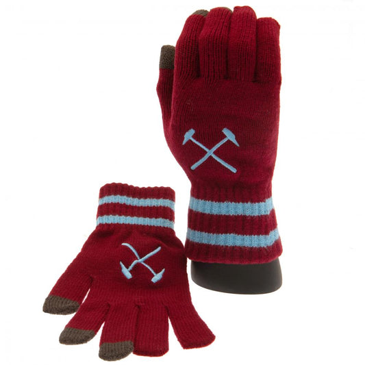 West Ham United FC Touchscreen Knitted Gloves Adult