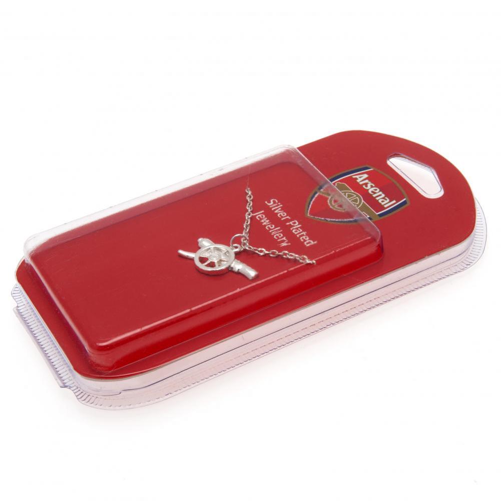 Arsenal FC Silver Plated Pendant & Chain GN