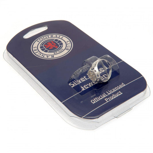 Rangers FC Silver Plated Crest Ring Small