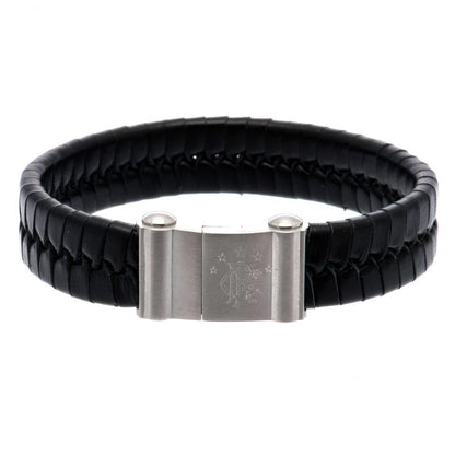 Rangers FC Single Plait Leather Bracelet