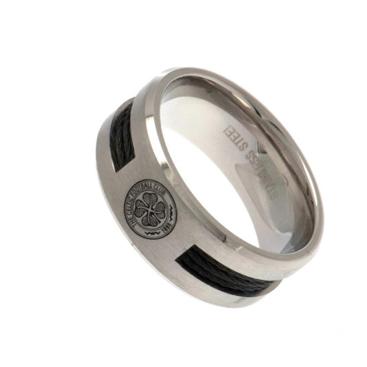Celtic FC Black Inlay Ring Small