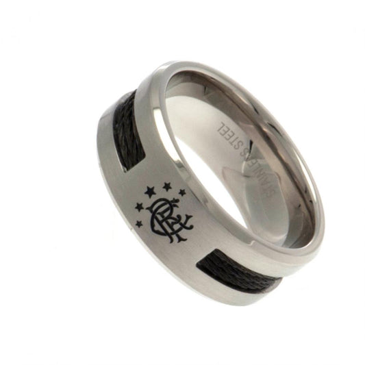 Rangers FC Black Inlay Ring Small