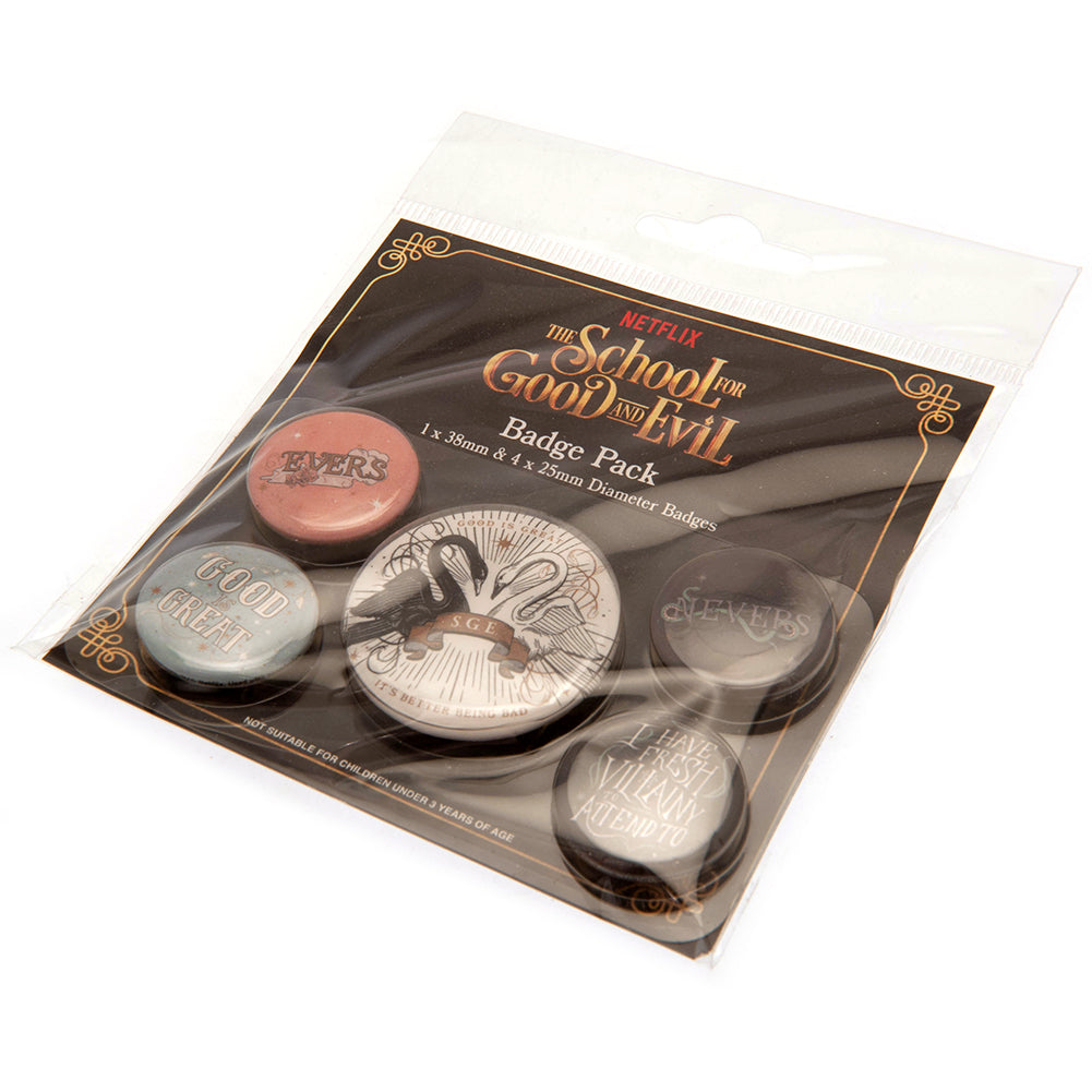 The School For Good & Evil Button Badge Set