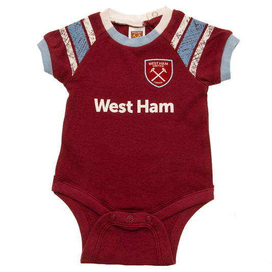 West Ham United FC 2 Pack Bodysuit 12-18 Mths ST