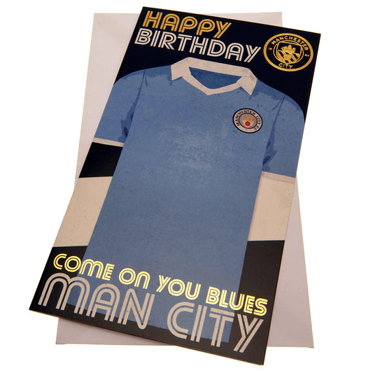 Manchester City FC Birthday Card Retro