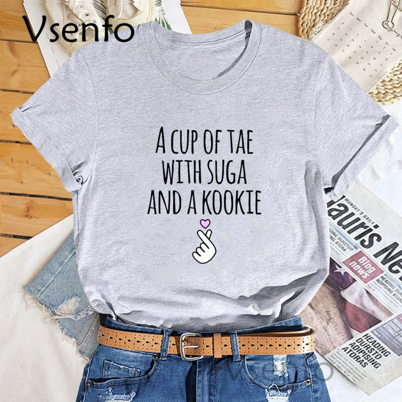 A Cup of Tae with Suga and A Kookie Women T-Shirt