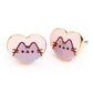 Pusheen Gold Plated Heart Earrings