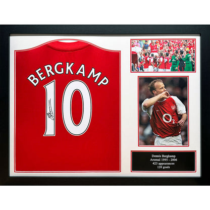 Arsenal FC Bergkamp Signed Shirt (Framed)