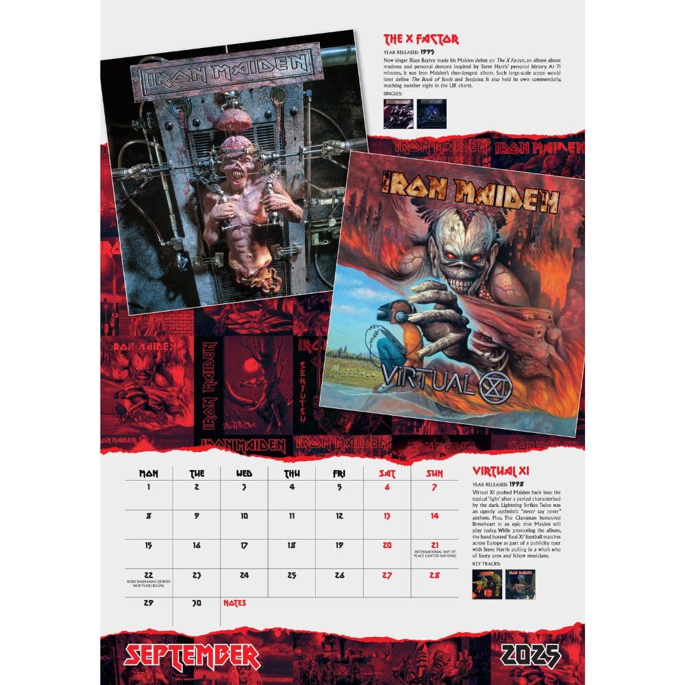 Iron Maiden A3 Calendar 2025