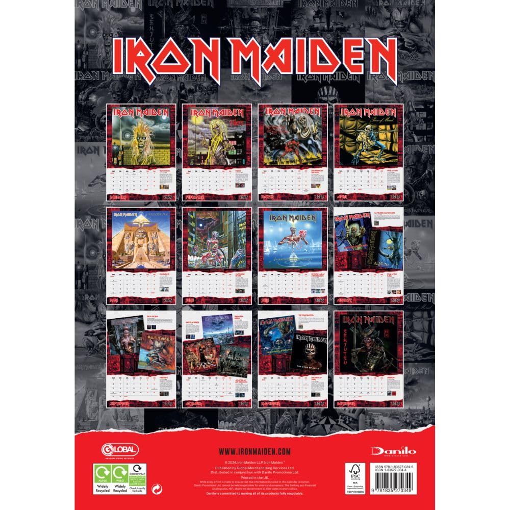 Iron Maiden A3 Calendar 2025