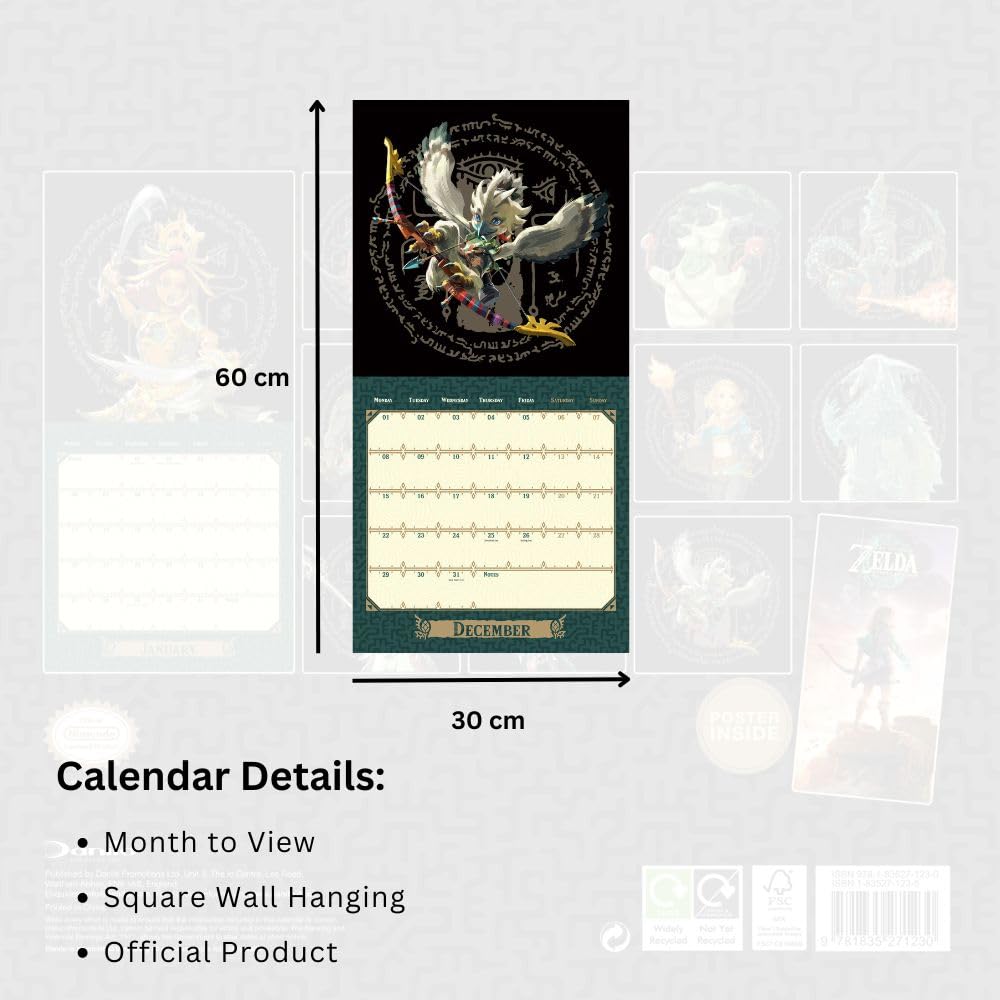 The Legend Of Zelda Square Calendar 2025