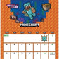 Minecraft Square Calendar 2025