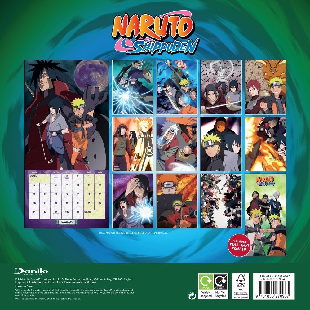 Naruto: Shippuden Square Calendar 2025