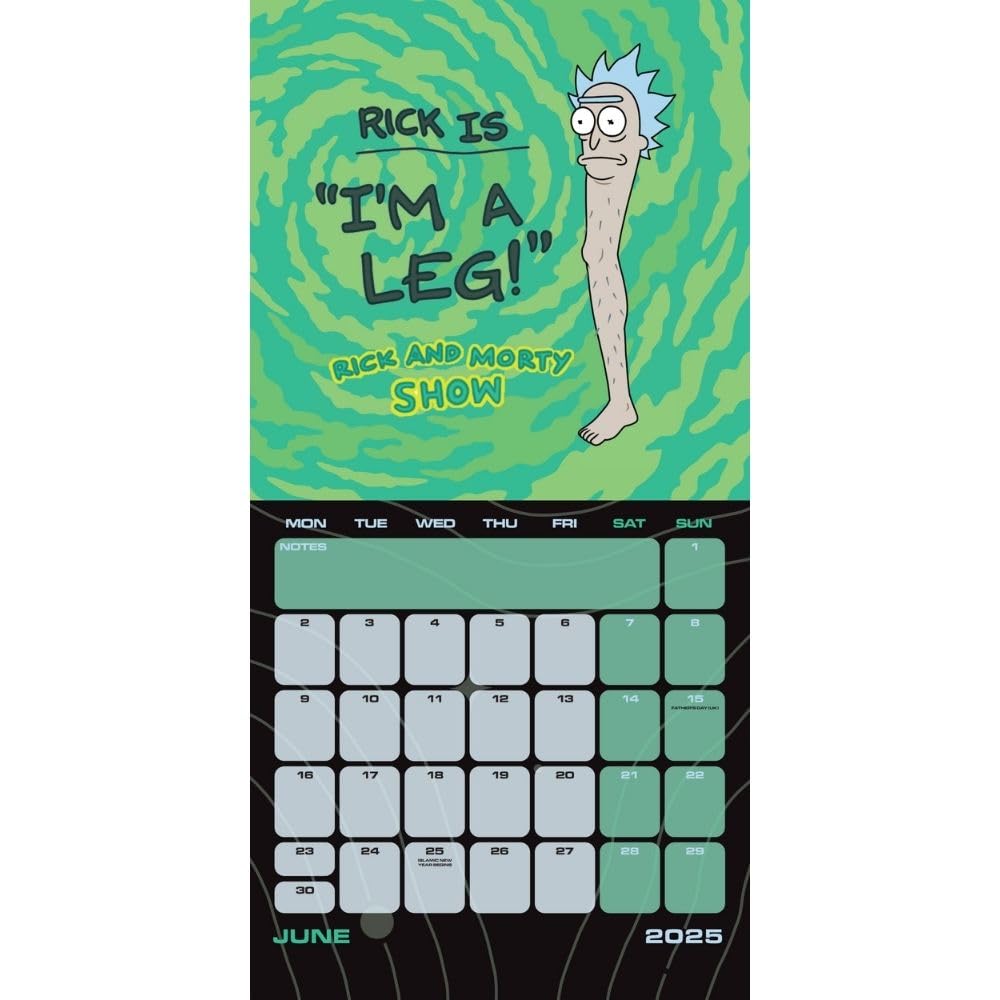 Rick And Morty Square Calendar 2025