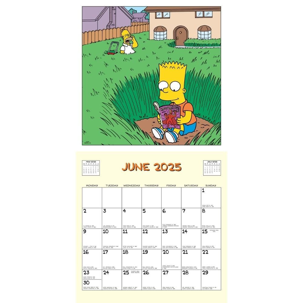 The Simpsons Square Calendar 2025