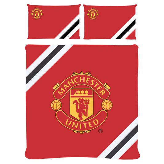 Manchester United FC Core Stripe Double Duvet Set