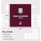 Aston Villa FC Desktop Calendar 2025