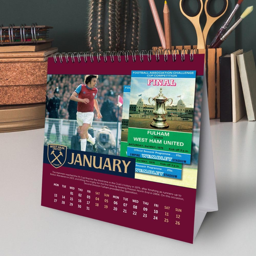 West Ham United FC Desktop Calendar 2025