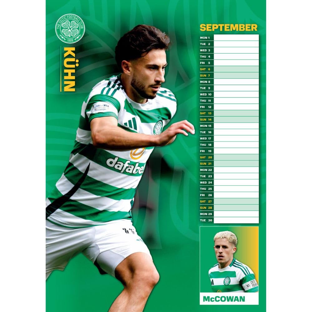 Celtic FC A3 Calendar 2025