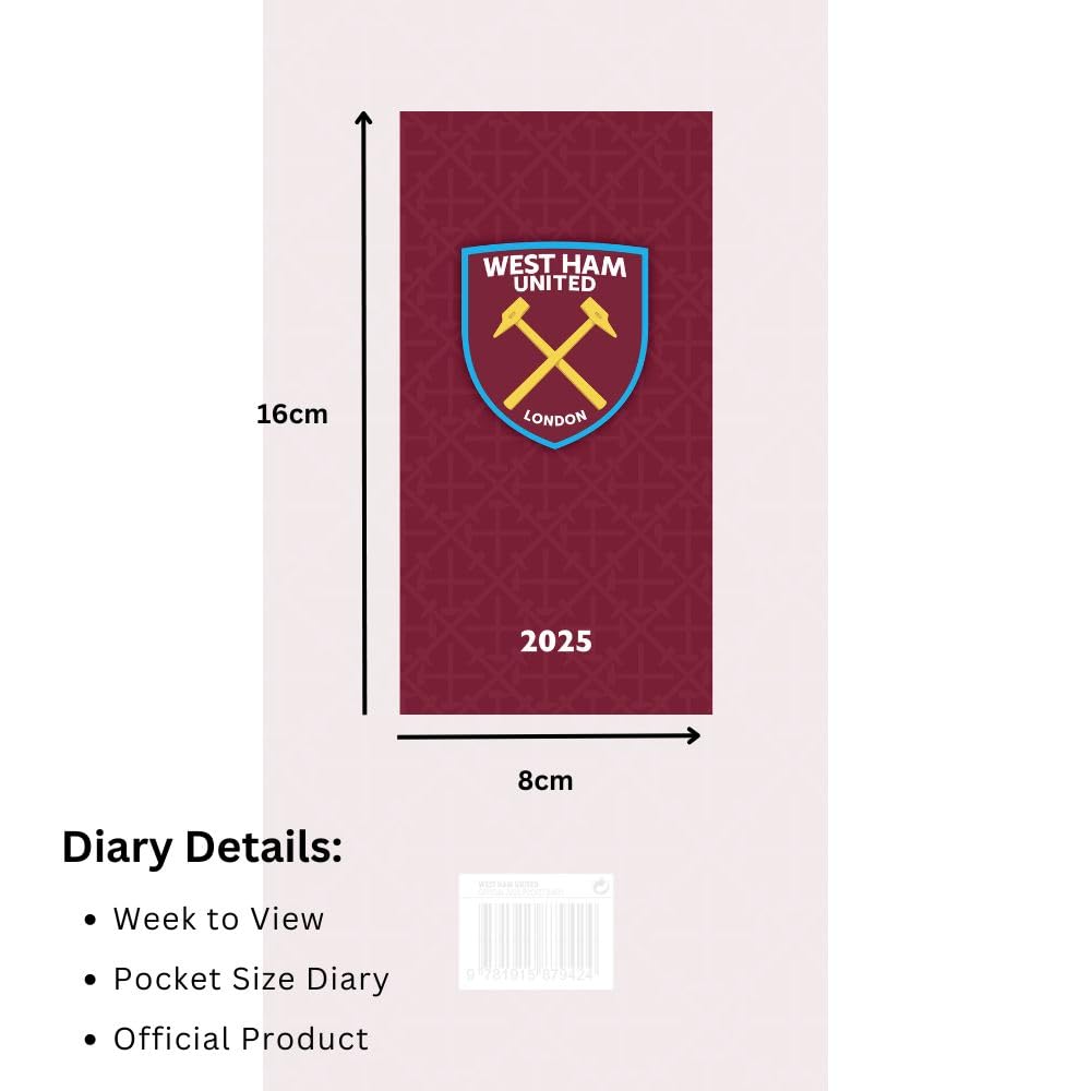 West Ham United FC Slim Diary 2025