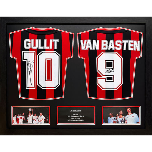 AC 米兰 1988 年古利特和范巴斯滕签名球衣（双框）