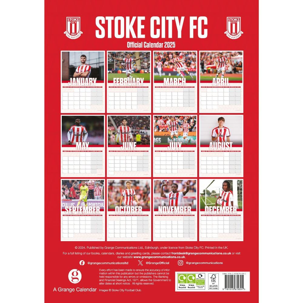 Stoke City FC A3 Calendar 2025