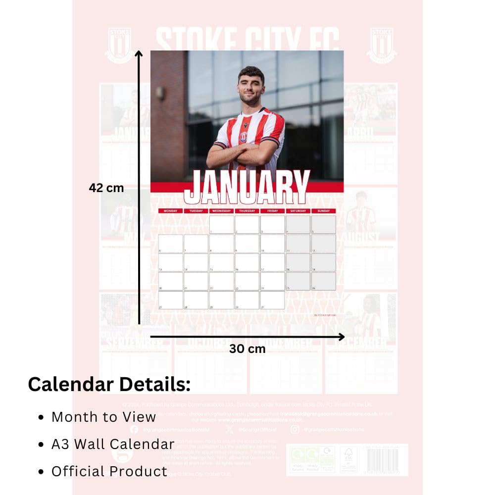 Stoke City FC A3 Calendar 2025