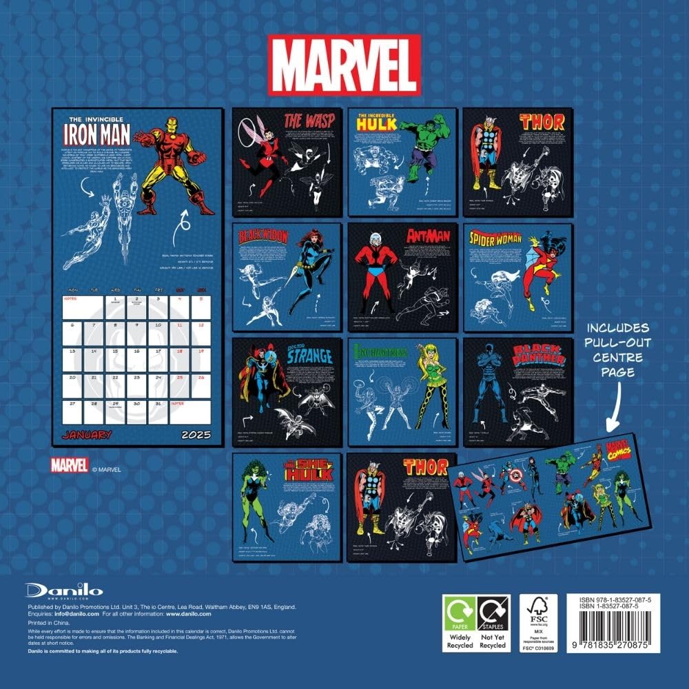 Marvel Comics Square Calendar 2025