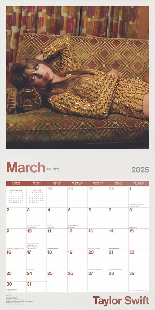 Taylor Swift Square Calendar 2025