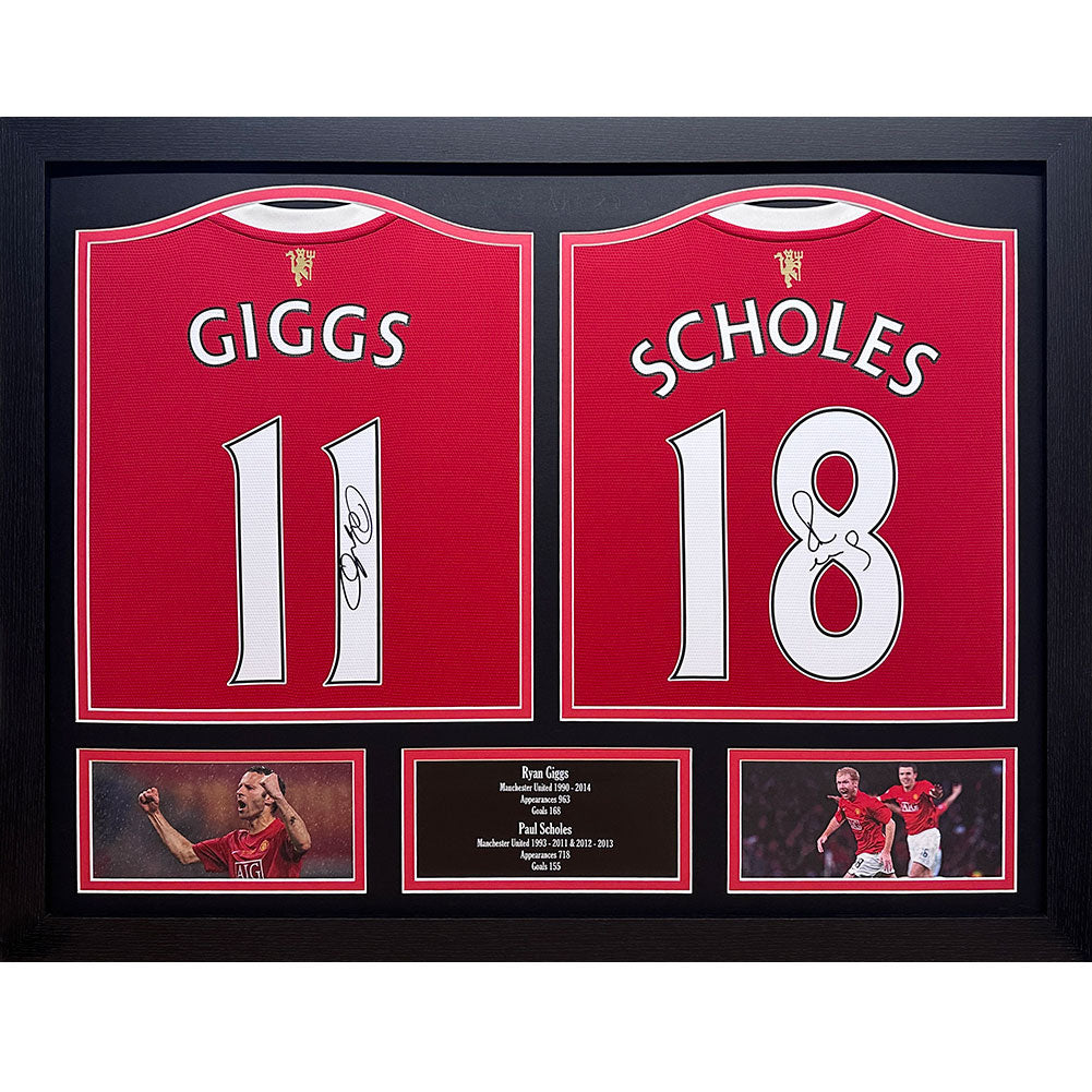 Manchester United FC Giggs & Scholes Signed Shirts (Dual Framed)