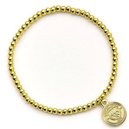 Manchester City FC Gold Finish Bead Bracelet
