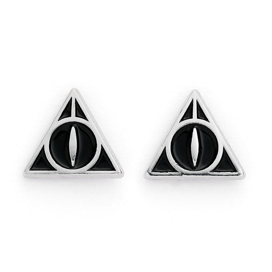 Harry Potter Silver Plated Deathly Hallows Stud Earrings