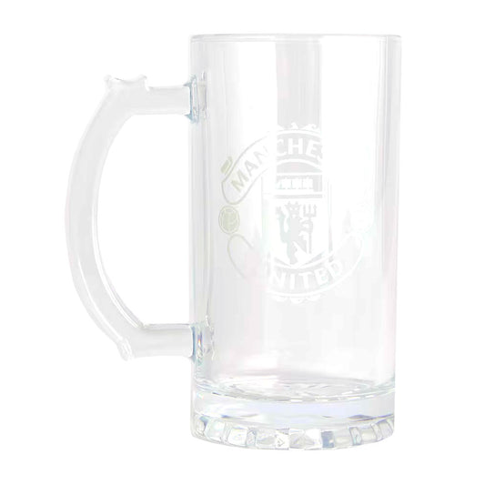Manchester United FC Mono Crest Stein Glass Tankard