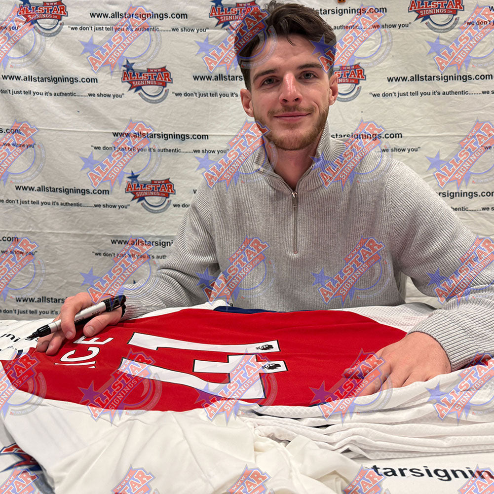 Arsenal FC Rice Signed Shirt (Framed)